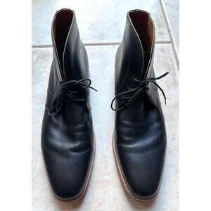 Poppy Barley Mens Black Leather Lace Up Chukka Boots Made in Mexico Size 11‎